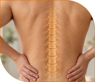 examining back