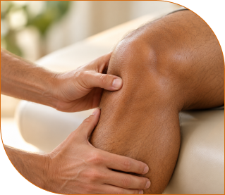 examining knee