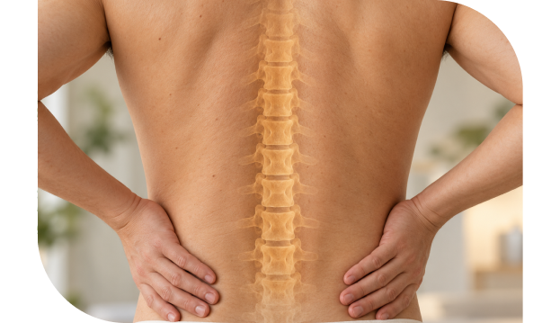 examining back